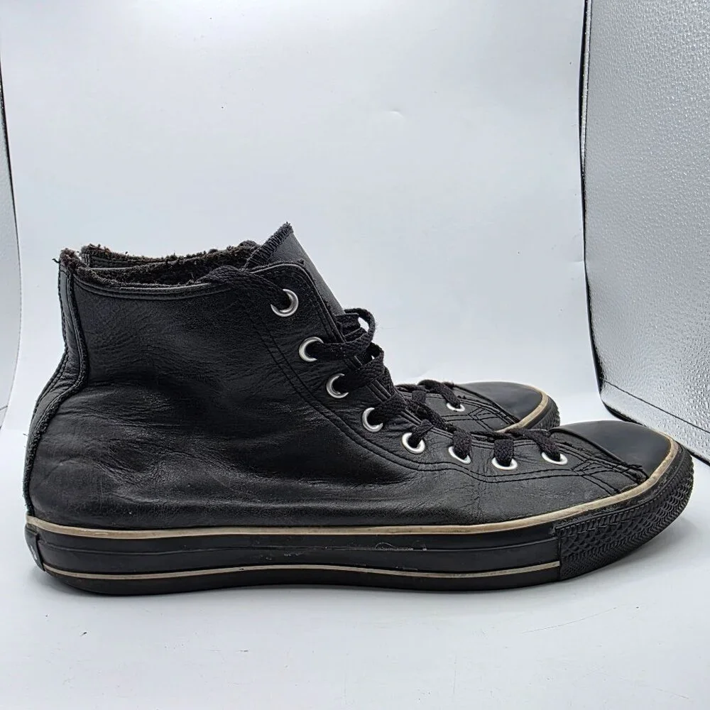 Converse All Star Leather Hi Top Mens Size 11 Black Casual Sneakers Athletic - Picture 13 of 15